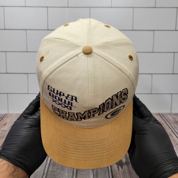 Drew Pearson Super Bowl Champions XXXI Vintage Wave Spell Out Cotton Snapback - Picture 5 of 9